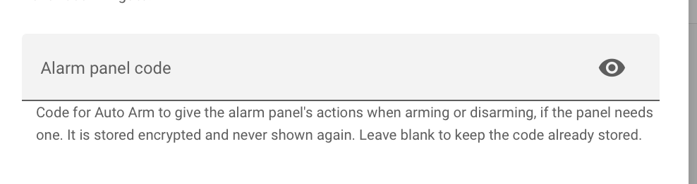 Alarm Panel Code
