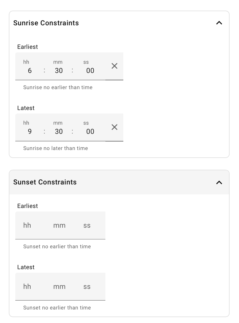 Diurnal Overrides in Configuration