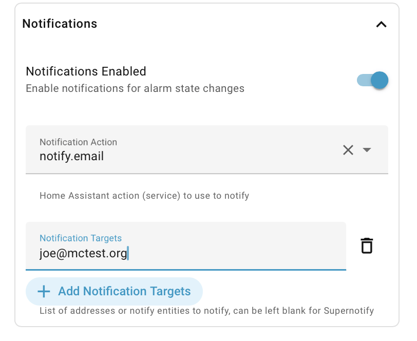 Notification Options