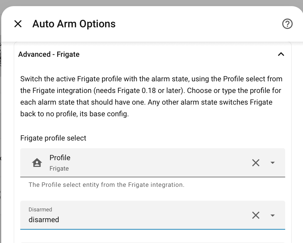 Frigate Configure